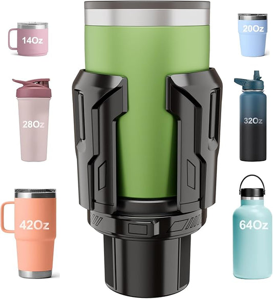 Cup Holder Expander, Upgraded Car Cup Holder Expander for Yeti, Hydro Flask, Nalgene, Takeya, Camelbak, Ramblers, Owala, Tumblers, Mugs, Bottles in 2.6"- 4.8", No Tools Required