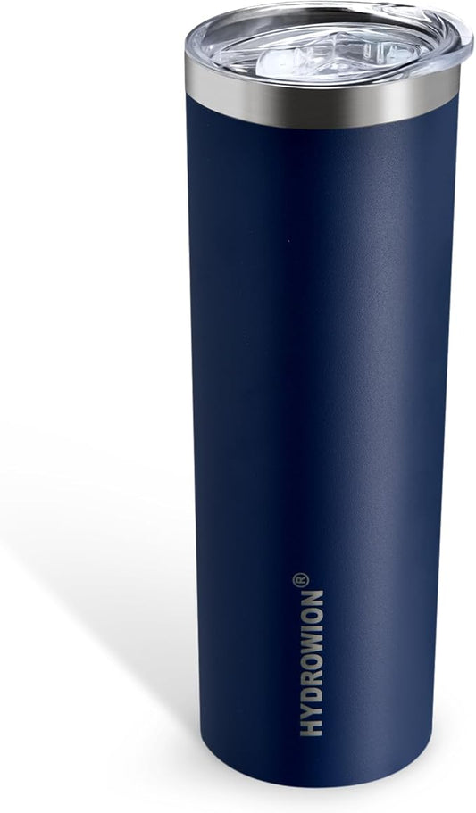 HYDROWION Triple-Insulated Tumblers - Stainless Steel with Lid and Straw, 20 oz Water Bottle, Stainless Steel Cups, Coffee Travel Mug for Home & Office Navy Blue