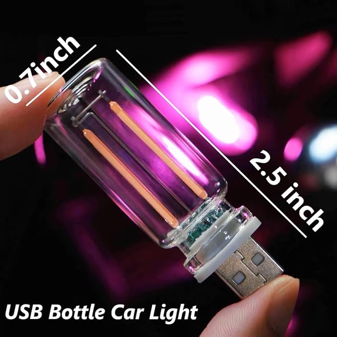Dimmable Red USB Touch Control Led Lights For Car, Cute Red Interior Truck Lights, Retro Led Night Light Ambient Lighting, Glass USB Mood Lamp Bedroom, Car Accessories For Men Women