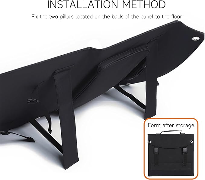 BXST 60W/18V Portable Solar Folding Battery Panel Foldable Portable Outdoor Power Charging Bag with Adjustable Stand Waterproof IP68 Suitable for Various Models of Power Stations Outdoor Camping…