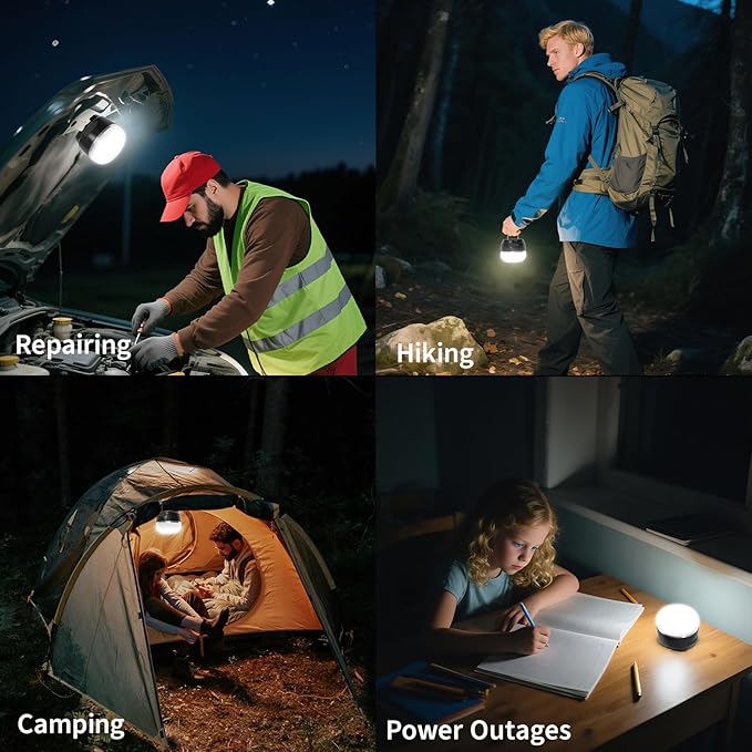 LED Camping Lantern, 8000mAh Rechargeable Camping Lights with 12 Light Modes, LED Lanterns for Power Outages, Auto-Memory, Magnetic Base, Portable Tent Light for Hurricane, Emergency, Home, Hiking