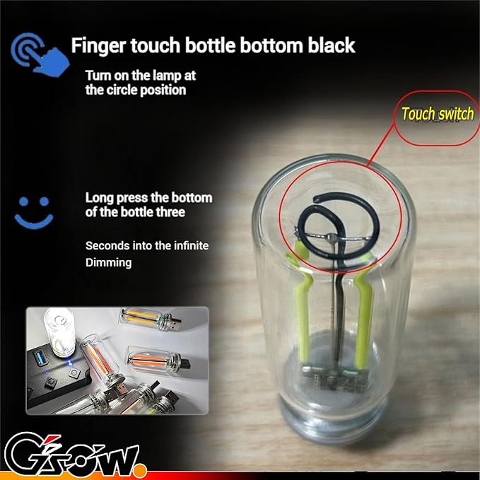 USB Car Light, Touch Control USB LED Car Interior Atmosphere Lights, Automotive Interface Plug in Night Lamps, Mini Lamp Camping Lights, Bedroom, Hallway - Blue
