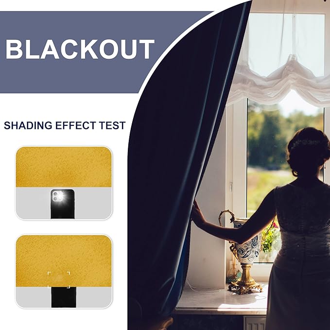 JIUZHEN Blackout Curtains for Bedroom - Thermal Insulated Room Darkening Noise Reducing, 60 x 63 Inch Length Curtains for Living Room, Set of 2 Panels with Tiebacks, Mustard Yellow