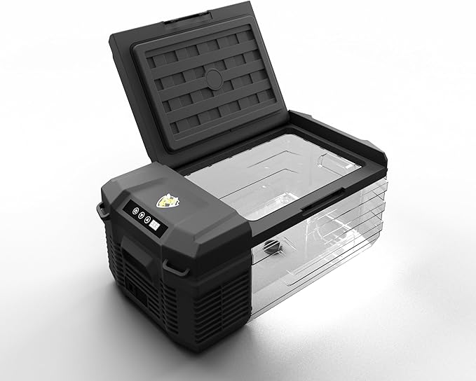 YELLOW JACKET 12 Volt Car Refrigerator, 16 Quart Electric Cooler, Portable Car Fridge for Outdoor Camping Travel, 12V/24V DC 110~240 Volt AC Refrigerator for Truck RV Home Office,-4℉-68℉