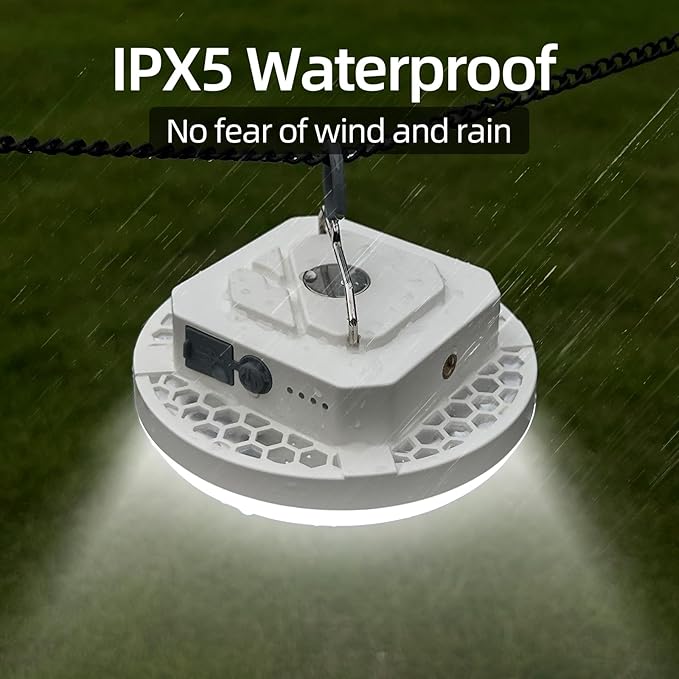Tent Light LED Rechargeable Camping Portable Hanging Lantern,IPX5 Waterproof Outdoor Lights with 4000LM and Battery Power, Camp Lamp Light for Glamping Indoor Outages Car Repair(Magnet)