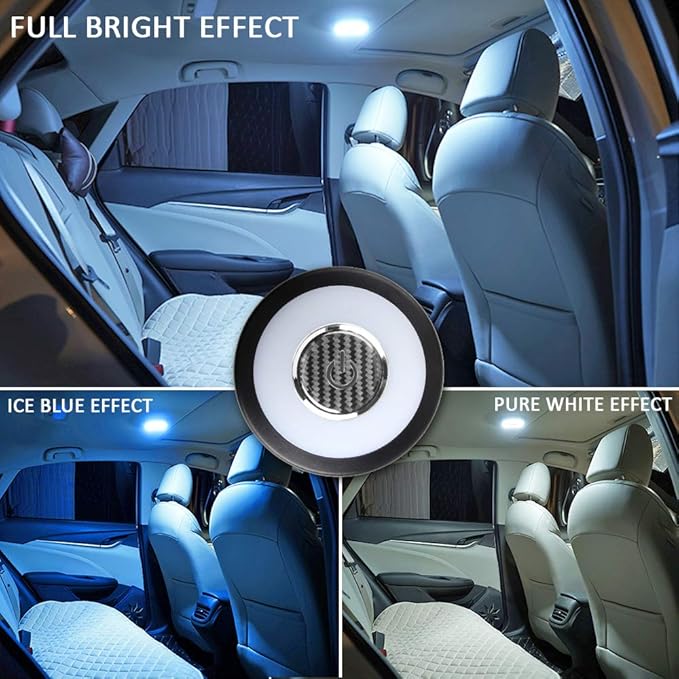 Teguangmei Auto Car Interior Ceiling Roof Dome Light Fixture with USB Rechargeable 20LED Car Dome Lamp Universal for Car Truck Trailer Camper Motorhome Boat(White Blue Light)