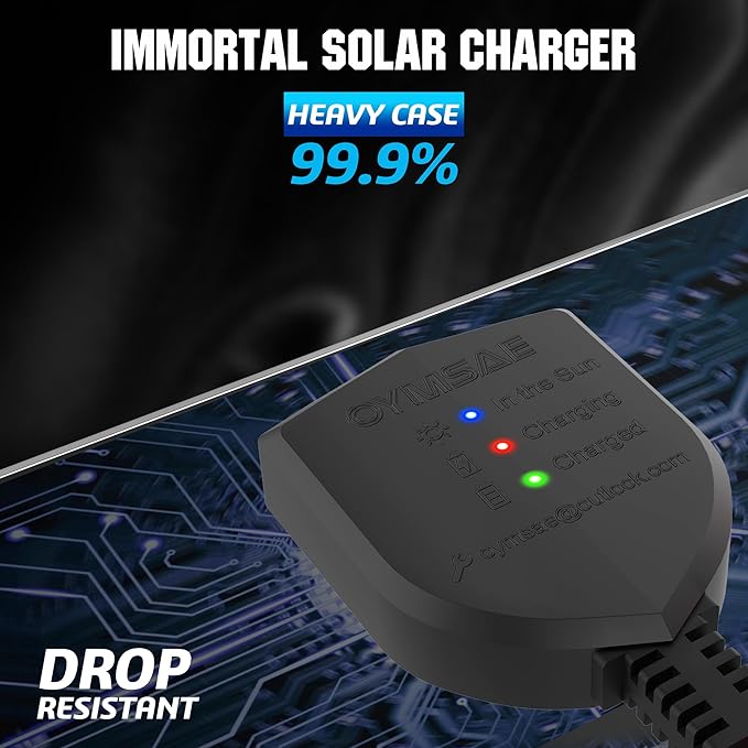 OYMSAE 12V Solar Battery Charger ,5W Waterproof Solar Battery Maintainer,Portable Solar Panel Charger with Upgraded Controller for Car, Motorcycle, Boat, Marine, RV, Trailer, Tractor,Truck, etc