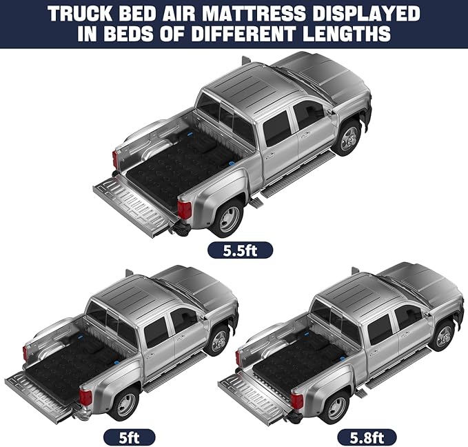 Umbrauto Truck Bed Air Mattress for 5.5-5.8ft Full Size Short Bed, Inflatable Pickup Airbed with Pump for Outdoor Travel