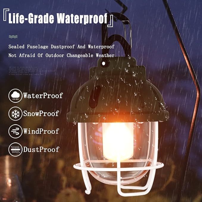 Camping Light,LED Tent Lanterns, Rechargeable Light IPX4 Waterproof Lights,3 Color 7 Light Modes Survival Lanterns Emergency Lamp for Camping Picnic Hiking Fishing Workshop Home Garden Decoration