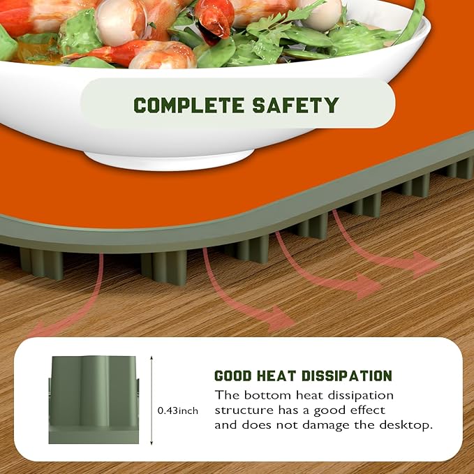 Smart Warming Mat for Food, Upgrade Waterproof Foldable Heating Mat, Food Warming Mat with 9 Level Adjustable Temperature and 6-Speed Timing, Easy to Clean Food Warmers for Buffet,Party,Thawin (Green)