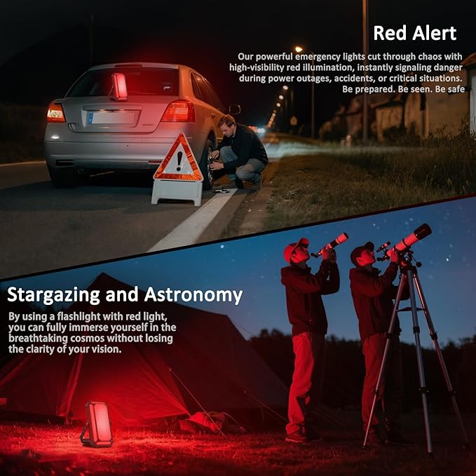 Camping Lantern LED Rechargeable - up to 120+ Hours, 10000mAh Portable Camping Lights with Redlight &12 Light Modes, LCD Display, Dimmable, Waterproof, Camping Lantern for Power Outages (2PCS)