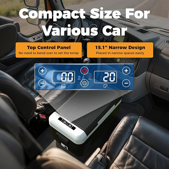 Setpower PT30 12V Refrigerator Dual Zone 32 Quart Car Refrigerator 12V Portable Fridge Electric Cooler for Vehicles SUV Van RV Truck Car Camping Road Travel