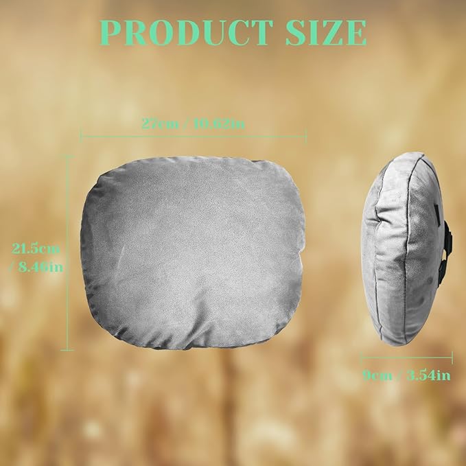1 Pack Universal Car Headrest & Neck Support Pillow Soft Auto Seat Headrest Neck Rest Cushion for Driving with Adjustable Strap, Memory Cotton and Removable Cover, Ergonomic Design Gray