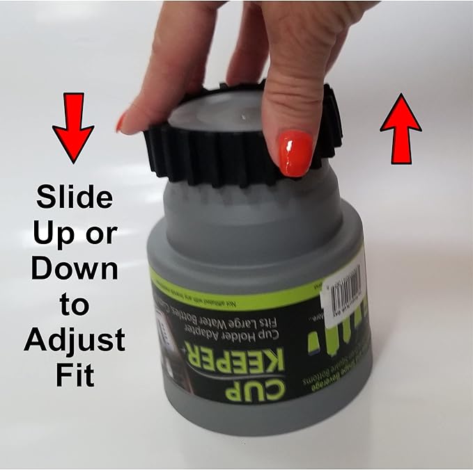 Cup Keeper Plus-2 PK W/Beverage Bands Car Cup Holder Adapter Expands to Hold Larger Beverage Containers up to 3.7" Diameter/Fits 32 oz Flasks & Water Bottles