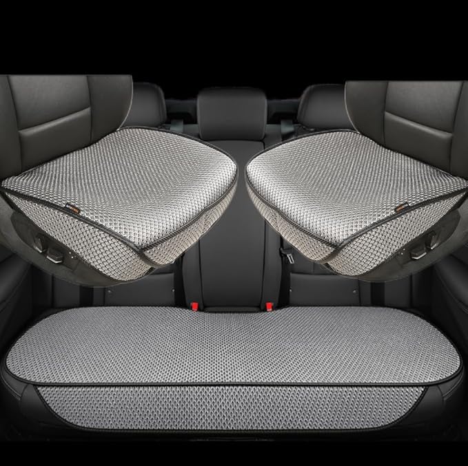 Auto Newer Breathable Universal Four Seasons Car Seat Covers, Luxury Include Front Car Seat Protector and RearCar Seat Cushion,Compatible with 95% Vehicles, Fit for Cars Truck SUV (Grey,3PCS)