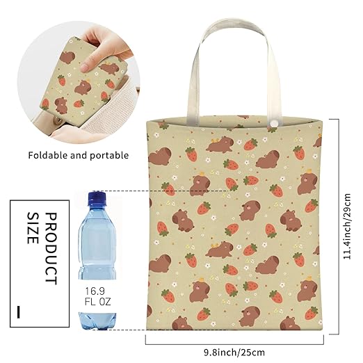 Cute Car Trash Can, Hanging Canvas Car Back Seat Organizer and Storage Bag, Funny Car Trash Bag For Travelling, Outdoor Cute Bear Strawberry