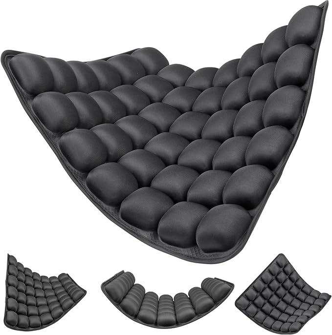1Pcs Travel Seat Cushion - Inflatable Airplane Seat Cushion for Travel.Suitable for Long Distance Sedentary People to Use,Easy to Carry, 3D Inflatable Airbag is Ergonomic and Suitable (Black-1Pack)