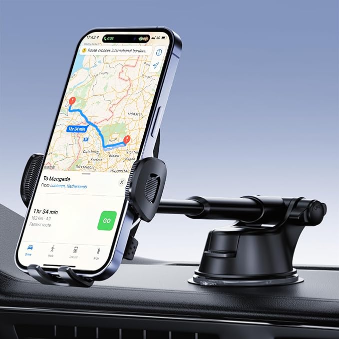 Car Phone Holder, Phone Holders for Your Car Dashboard Windshield, 360° Adjustable (4.8-7") Telescopic Arm, Suction Cup Cell Phone Holder for Truck Cradles Universal Car Mount for All Smartphones