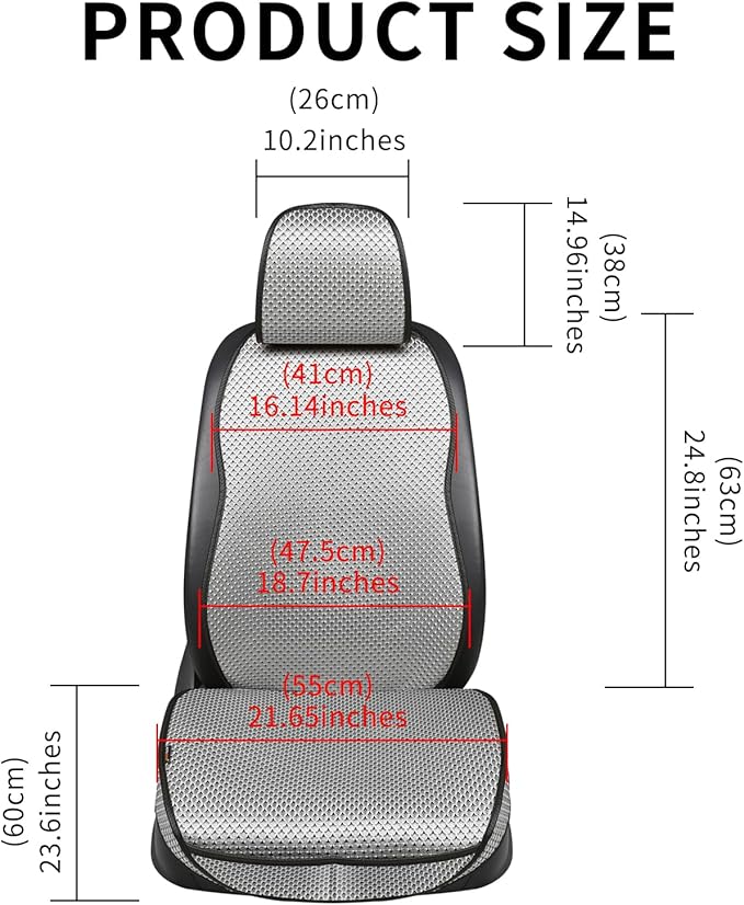Auto Newer Car Seat Cover,Breathable Front Car Seat Cushion,Comfortable Car Seat Protector,Anti-Slip and Full Wrap Driver Car Seat Protector with Storage Pocket,Universal All Seasons(Gray,1PCS)