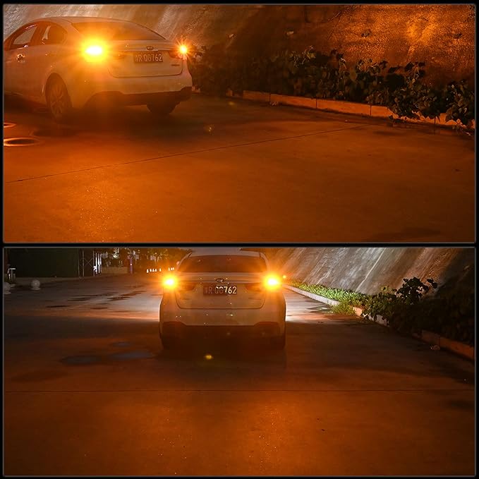1157 Led Light Bulb Amber Yellow, 12V-24V 1157 7528 2357 2057 BAY15D LED Replacement Light Bulb for Brake Light Tail Light for Car RV Trailer Boat, 54SMD 3014 Chipset,4PCS