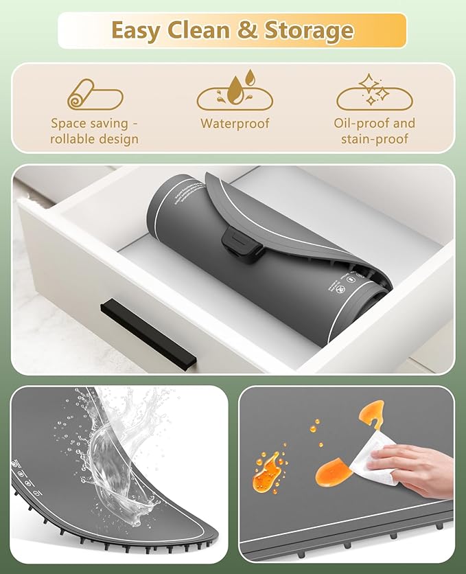 Warming Mat for Food Extra Large,Electric Food Warmers for Parties Buffet,36"x15" Food Warming Trays with Timer,Roll Up Silicone Heating Pad,Portable Kitchen Gadgets for Home Daily Use(Gray)