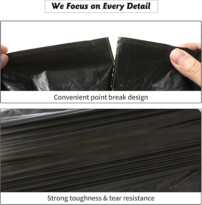 Mini Trash Bags 10 Rolls (200 Counts) - 0.5 Gallon/2 Liter Leak-Proof Bags for Car, Desktop & Small Trash Cans, 12x8.7 Inch Fit Under 2 Liter Bins