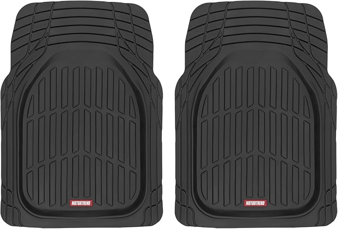 Motor Trend (2 Car Seat Covers for Front Seats with (2) Trimmable Car Floor Mats – Universal Fit Auto Accessories for Cars, Trucks, SUVs, Vans – Interior Protection and Vehicle Interior Shield Combo