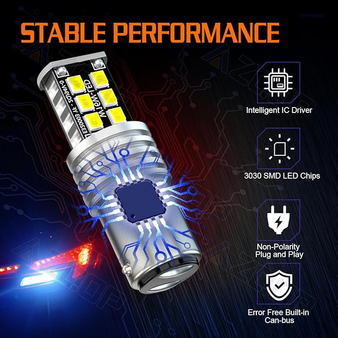 1157 LED Daytime Running Bulbs Compatible with Jeep Renegade 2015 2016 2017 2018 2019 2020, 500% Brightness, 2057 2357 7528 BAY15D DRL/Parking Lights, 6000K White, Plug and Play, 2PCS