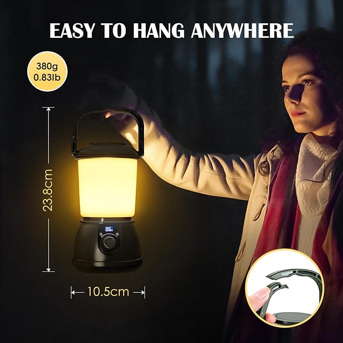 LED Camping Lantern Rechargeable, 5200mAh Camping Lights up to 150 Hours & 5 Light Modes, IPX5 Waterproof, Camping Tent Light for Power outages, Hurricane, Hiking, Emergency, and Home