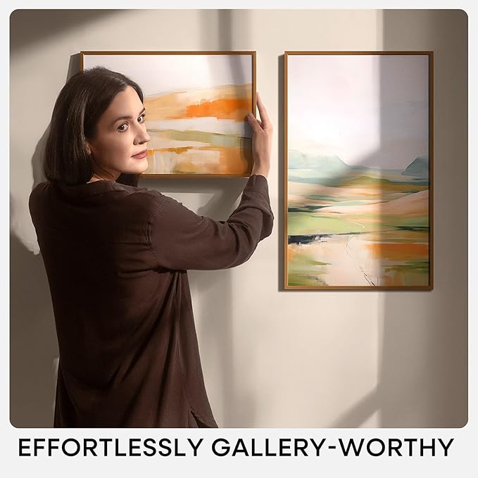 Homeforia 20x20 Picture Bronze Frames, High End Metal 20 x 20 Square Poster Frame with Mat 16 x 16 Photo, 20x20 Brass Frame Matted to 16x16 Print, 20by20 Thin Frames, Tempered Glass, Wall Kit, Set of 2