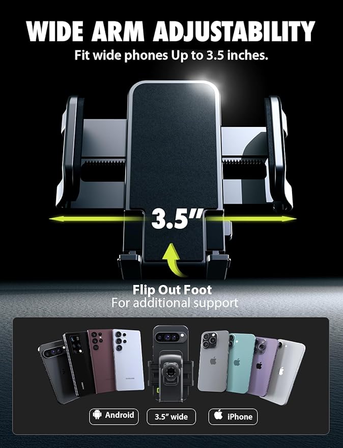 Bracketron Car Phone Holder, TripGrip Phone Mount for Car Dashboard & Air Vent, 360 Rotation One-Hand Release Car Cell Phone Holder for iPhone, Samsung, Androids.