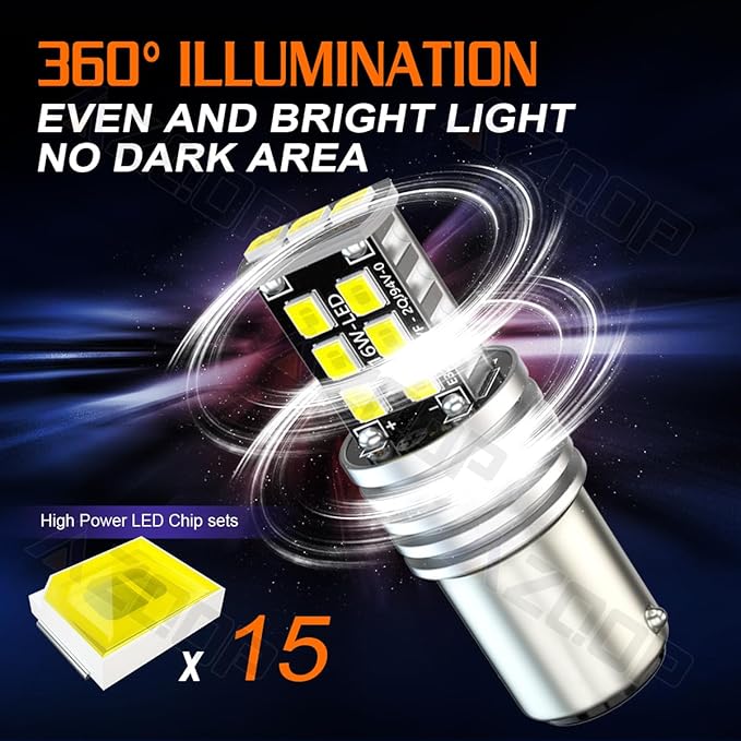 1157 LED Daytime Running Bulbs Compatible with Jeep Renegade 2015 2016 2017 2018 2019 2020, 500% Brightness, 2057 2357 7528 BAY15D DRL/Parking Lights, 6000K White, Plug and Play, 2PCS