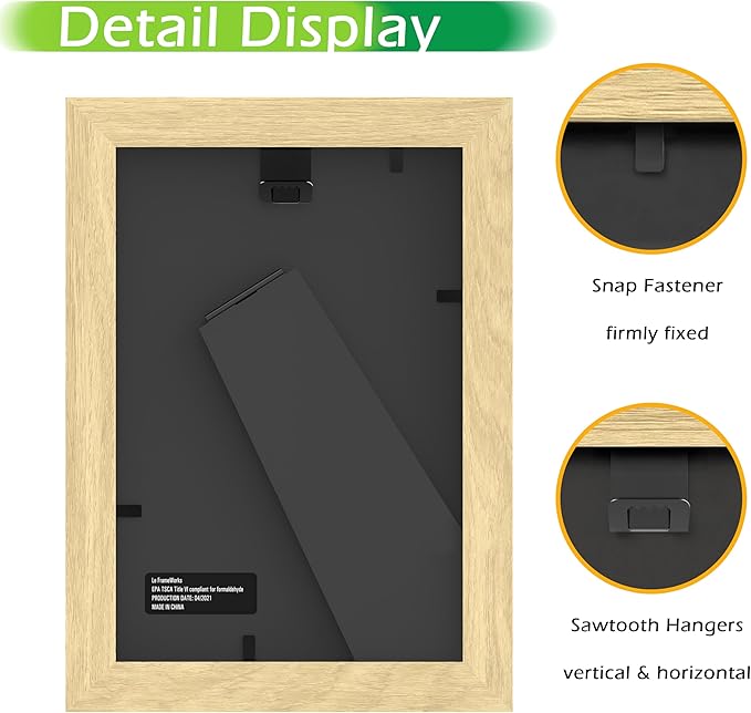 FrameWorks 2-Pack, 4x6 Picture Frame, Natural Oak – Classic Wooden Photo Frame with Tempered Glass, Modern Matte Finish for Prints, Posters, Certificates & Wall Decor – Gallery-Ready