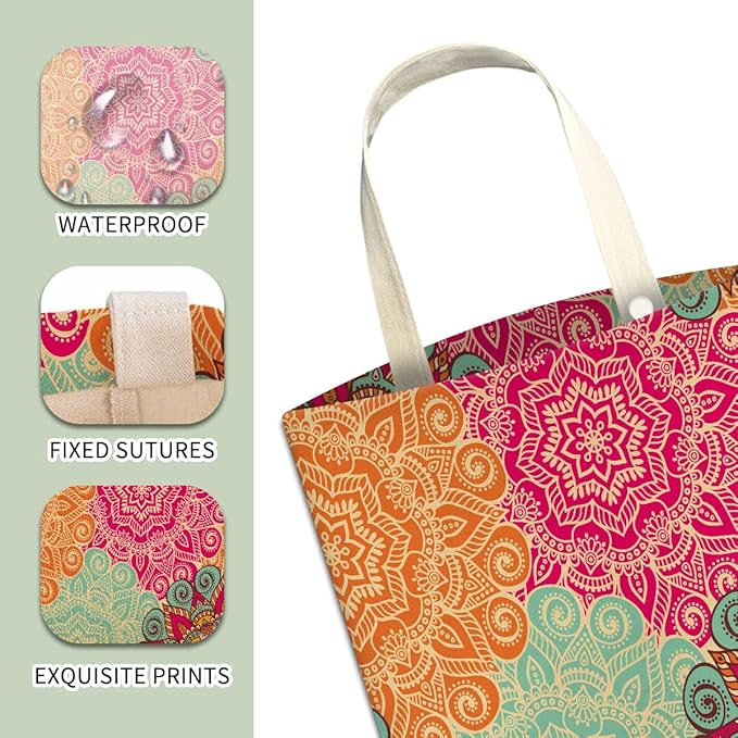 Cute Car Organizer and Storage Bag, Hanging Trash Bin for Vehicle, Travelling, Camping - Colorful Flowers Pattern