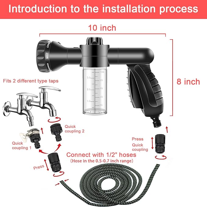 Car Wash Kit -Car Cleaning Kit Cars Washs Foam Gun Microfiber Sponge Cars Washing Kits Tire BrushTowels Complete Large Washs Mitt