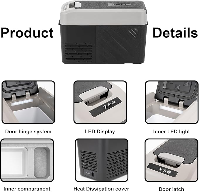 Alpicool KCF15 Portable Freezer,12 Volt Car Refrigerator, 15.4 Quart (14.6 Liter) Fast Cooling 12V Car Fridge -4℉~68℉, Car Cooler, 12/24V DC