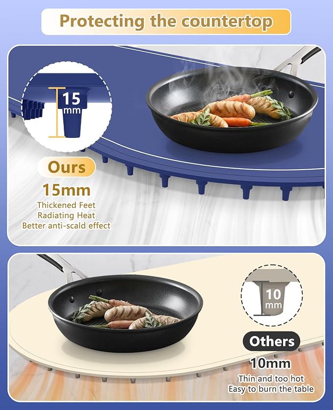 Warming Mat for Food Extra Large,Temperature Adjustable Food Warmers for Parties Buffet with Timer,Silicone Food warming trays with Heat Proof Base,Roll Up Food Heating Mat for Home & Travel(Blue)