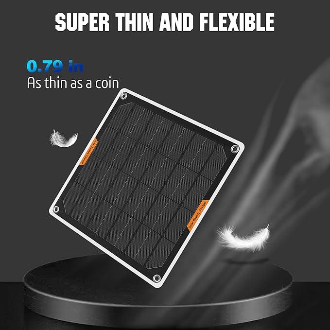 OYMSAE 12V Solar Battery Charger ,5W Waterproof Solar Battery Maintainer,Portable Solar Panel Charger with Upgraded Controller for Car, Motorcycle, Boat, Marine, RV, Trailer, Tractor,Truck, etc