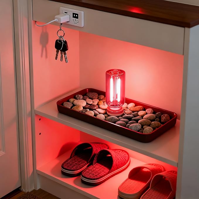 Touch Adjustment Retro Car Lamps Accessories, Battery Operated & USB Plug in Auto Interior Mood Bulb, Touch Dimmable Mini Neon Night Lights for Bedroom, Camping, Holiday, No Pole Dimming (Red, 1Pack)