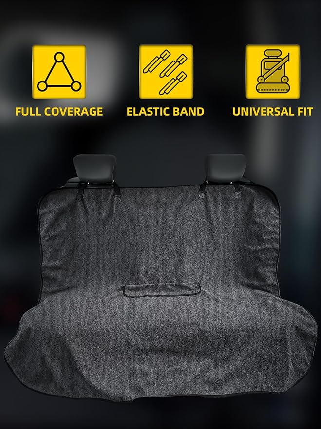 ZIMABLUE Terry Cloth Back Seat Cover Gray Universal Waterproof Car Sport Towel Seat Cushion Non-Slip Sweat-Absorbent Towel Cloth Suitable for All Seasons Waterproof Beach Seat Cover Washable