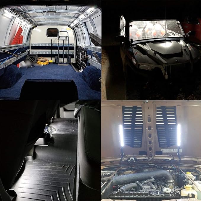 Ampper 12V Van Interior LED Light Bar, 48 LEDs Interior Light with Switch for Car Van RV Cabinet Showcase Indoor Home and More (4 Pcs)