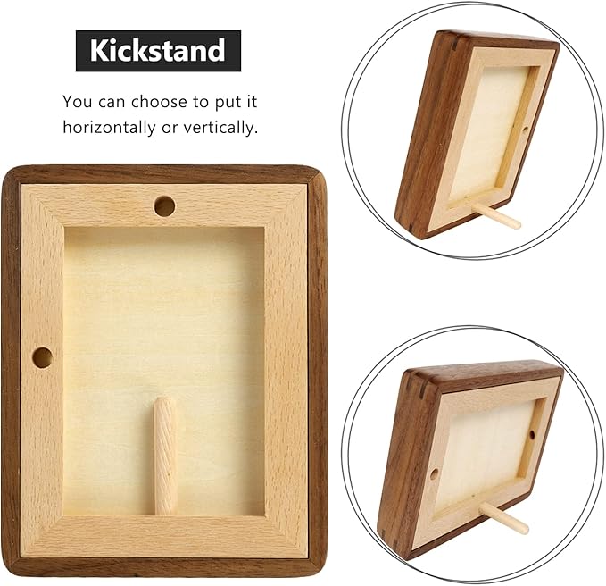 Natural Wood Photo Frames Inspired Tabletop Picture Frame with Mat, Vertical or Horizontal Display (Walnut, 8x10 matted to 5x7/6x8)