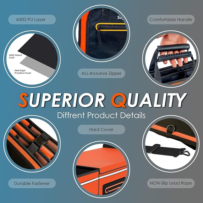Car Trunk Organizer | 95L, 35"x13.8"x11.8" | 26L Ice Pack Included | Waterproof, Foldable | Trunk Organizers & Storage for SUV/Cars | For Men & Women - Orange-M004