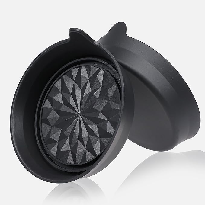 Amooca Car Cup Coaster Universal Automotive Waterproof Non-Slip Cup Holders Sift-Proof Spill Holder Car Interior Accessories 4 Pack Black Flower