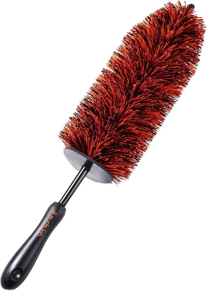 Suds Lab WB Premium Microfiber Detailing Wheel Brush for All Vehicle Types – 17.7" Ultra-Soft and Scratch-Free Reusable Rim, Wheel, and Tire Brush for Deep Cleaning
