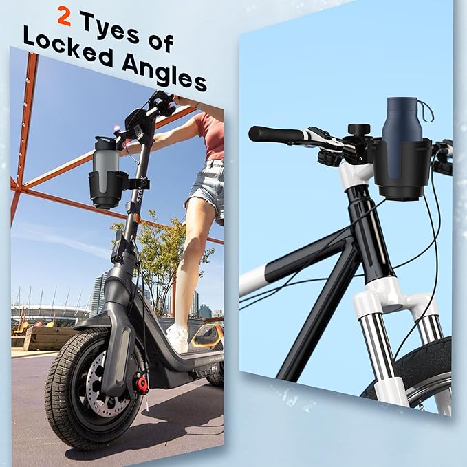 Cup Holder with 0.6"-1.5" Aluminum Clamp - Drink Holder for ATV, Motorcycle, Bike, Wheelchair, Golf Cart, Fits Maximum Diameter of 3.38 inches Bottles.