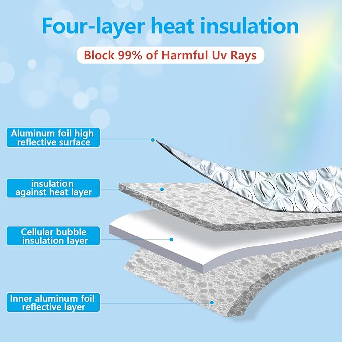 Big Hippo Windshield Sun Shade, Car Window Shade as Bonus Keep Vehicle Cool Windshield Sunshade Protect Your Car from Sun Heat & Glare Best UV Ray Visor Protector -Silver/Black (Size: 55.16X 27.5inch)