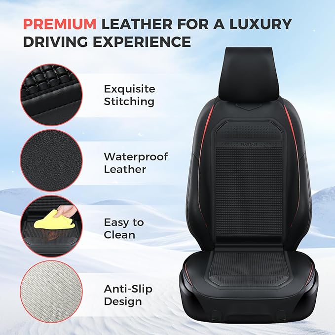 FLORICH Car Seat Cushion for Winter Leather Seat Cover Universal for Car Truck SUV Van Driver Passenger Seat