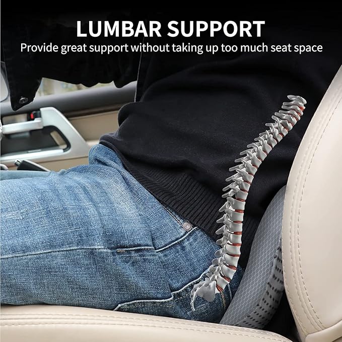 Car Seat Cushion, Memory Foam Seat Pad for Sciatica and Lower Back Pain Relief, Seat Cushion for Car Seat Driver (Gray)