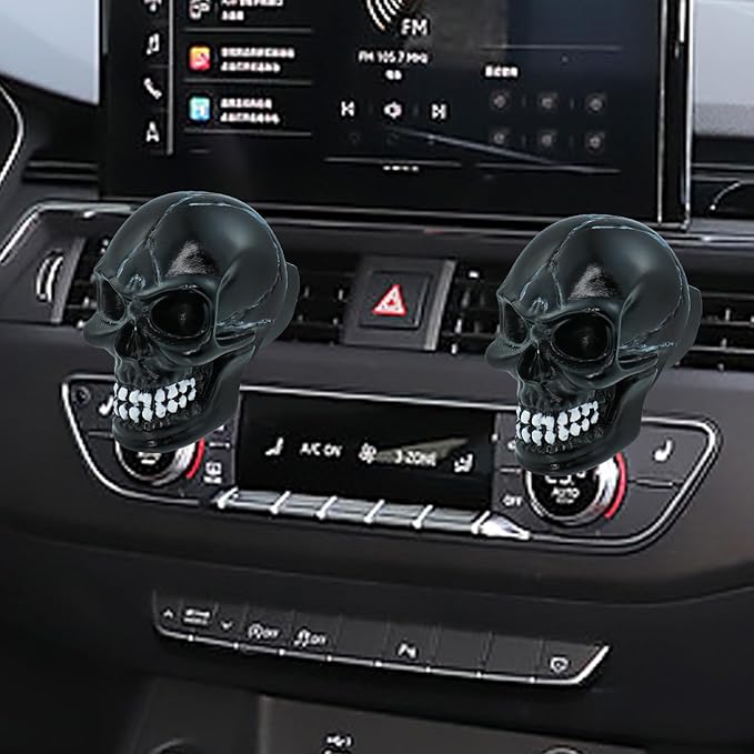 Skull Car Air Fresheners Cute Cool Funny Air Conditioning Vent Perfume Diffuser Decoration Interior Car Accessories 2 pcs